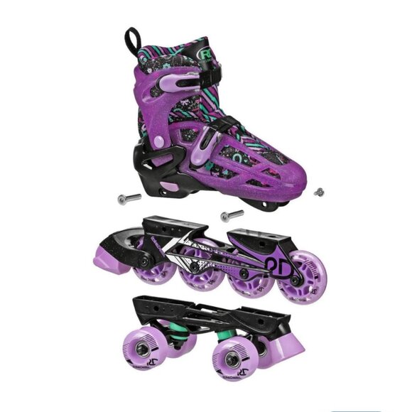 Roller Derby Interchangeable Youth Adjustable 2-1 Inline-Quad‎ Skate Size 3-6 - Picture 3 of 6